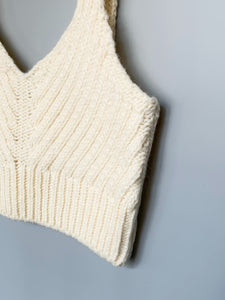 Sweetheart Neck Cable Knit Top
