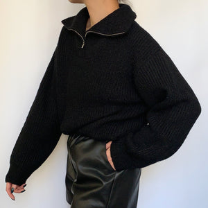 Turtleneck Half Zip-up Sweater