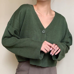 Oversized Cropped Cardigan