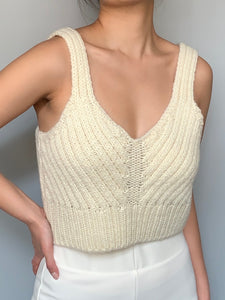 Sweetheart Neck Cable Knit Top