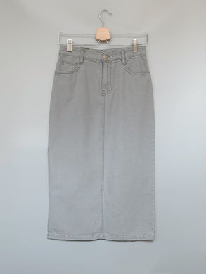 Maxi Denim Side Slit Skirt