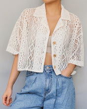 Load image into Gallery viewer, Lace Short Sleeve Cropped Cardigan