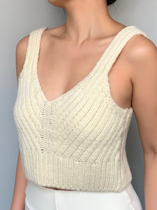 Sweetheart Neck Cable Knit Top