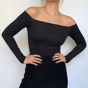 Off-shoulder Long Sleeve Top